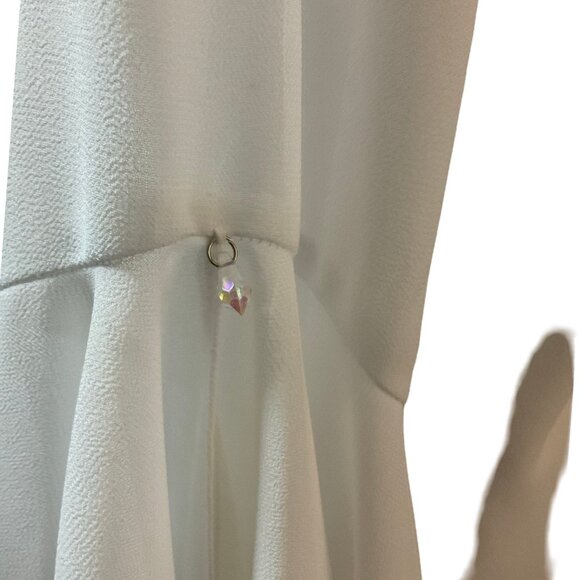 White Bell Sleeve Blouse w/ Sequin & Embroidered Details - Picture 4 of 4